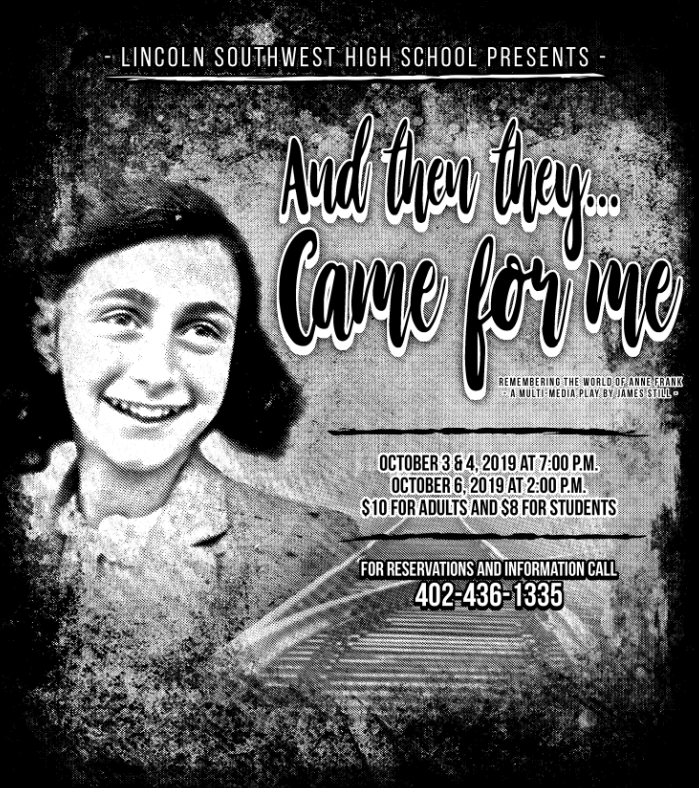 Hawks are presenting And Then They Came for  Me next week on Oct. 3,4, and 6. Tickets are available at the Theatre Box Office for $10 for adults and $8 for students and children.