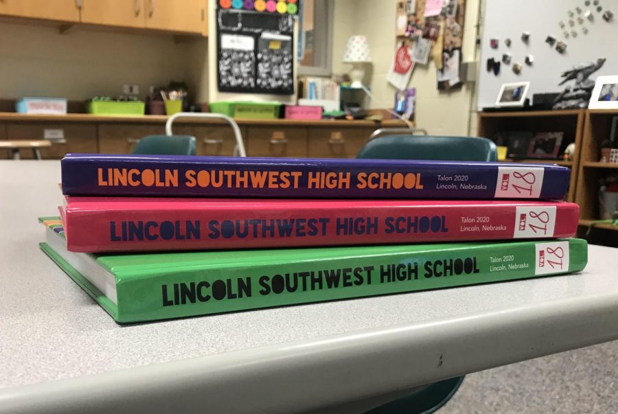 Yearbooks come in three different colors this year. There are still around 150 that need to be picked up.