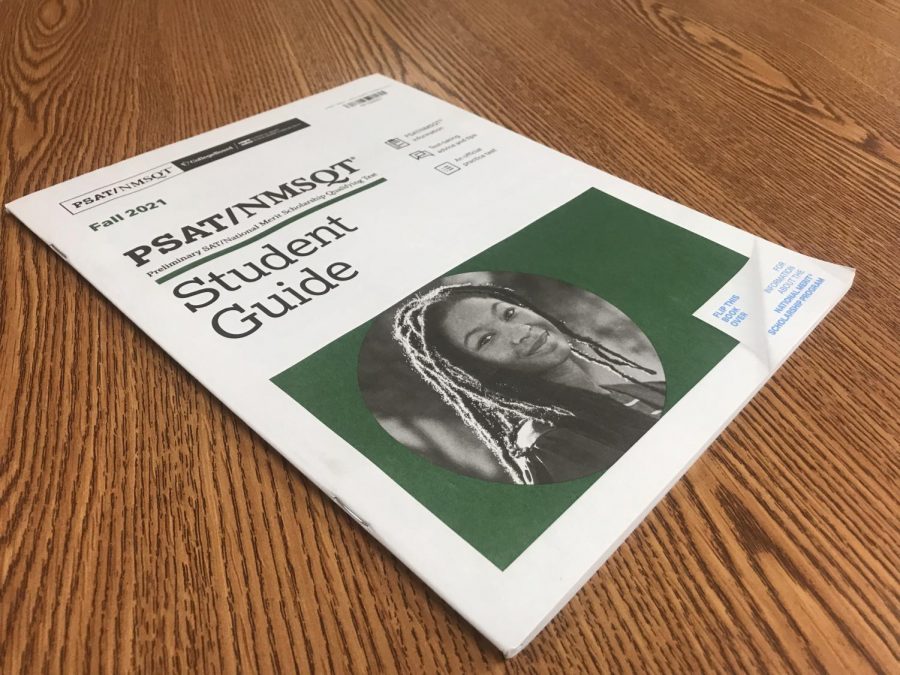 A PSAT test guide available in the Counseling Center. 