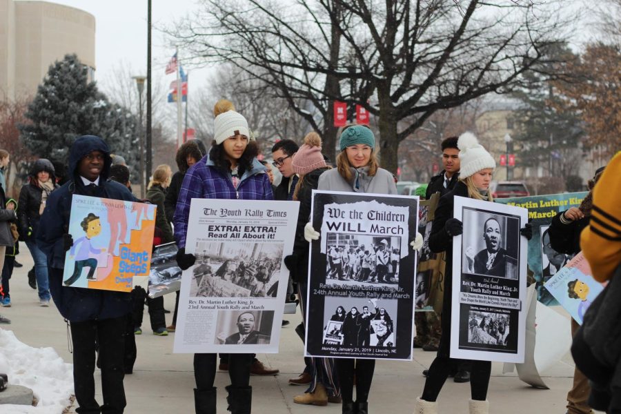 LPS students march during the MLK Jr. Youth Rally  in 2019. 