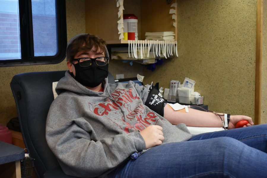 A Southwest alumni donating blood in the 2021-2022 school year. On Sept. 19, Southwest will host its first blood drive of the 2022-2023 school year from 8:30 a.m. - 2:45 p.m.