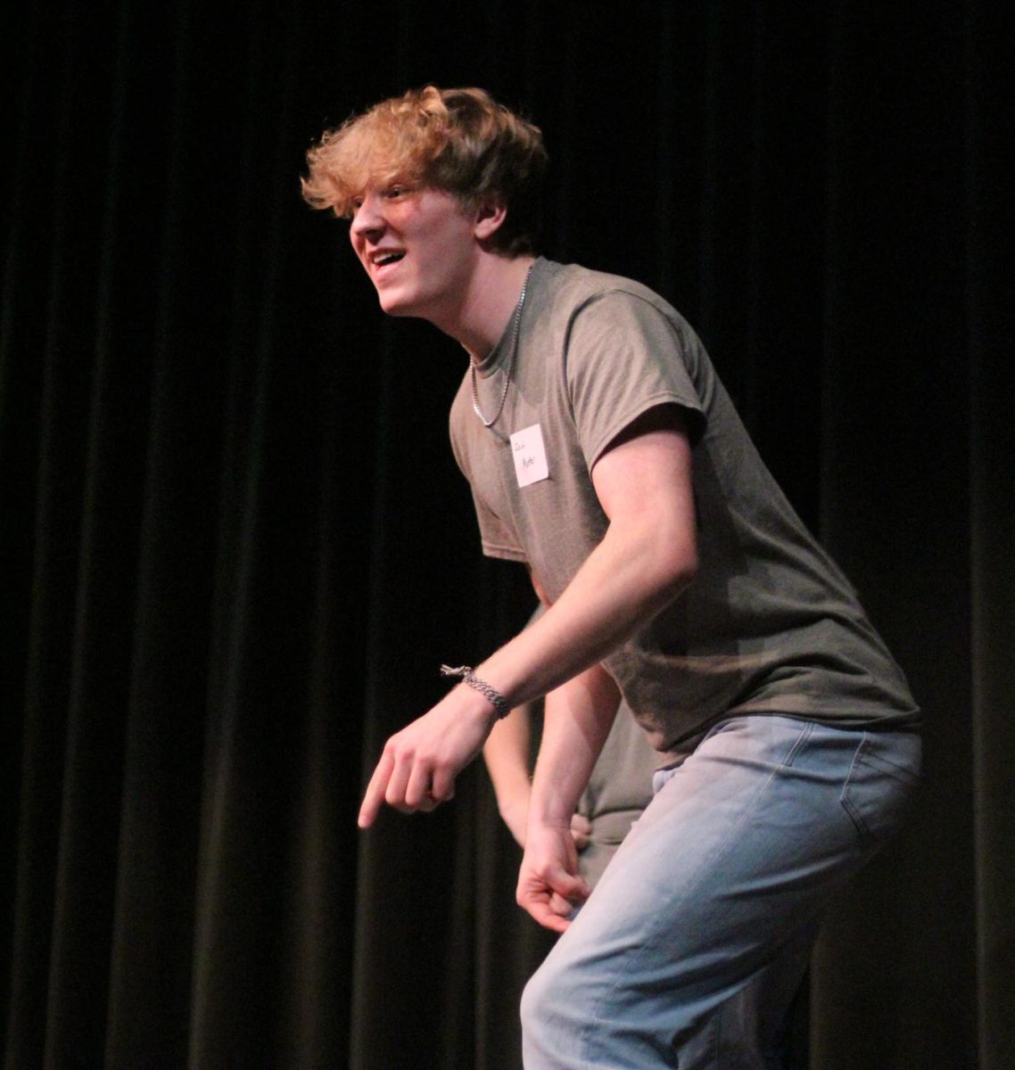 Recent graduate (Class of 2023) and former improv member Zach Moeller performs at Silver Platter, an improv event hosted by Southwest in the 2022-23 school year. The Improv Club met for the first time this year on Tuesday. Aug. 29.