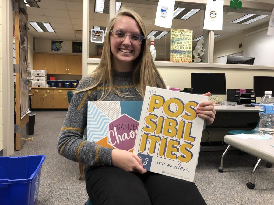 Senior Haley Ulrich was junior editor of the 2017-18 issue of The Talon. The yearbook is recognized in a national book named Possibilities.