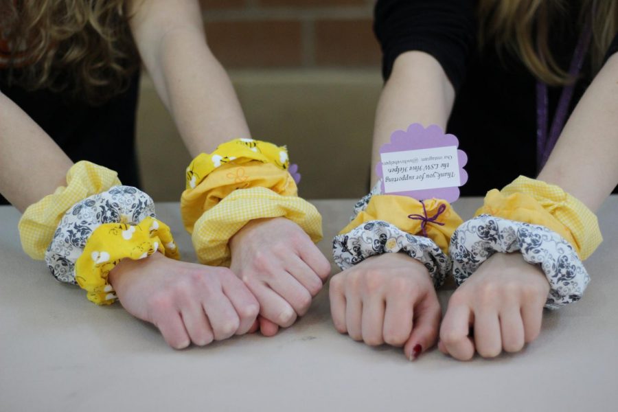 Hive Helpers made and sold scrunchies to fund garden behind school. The club meets every Wednesday at 7:45 a.m. in room A107.