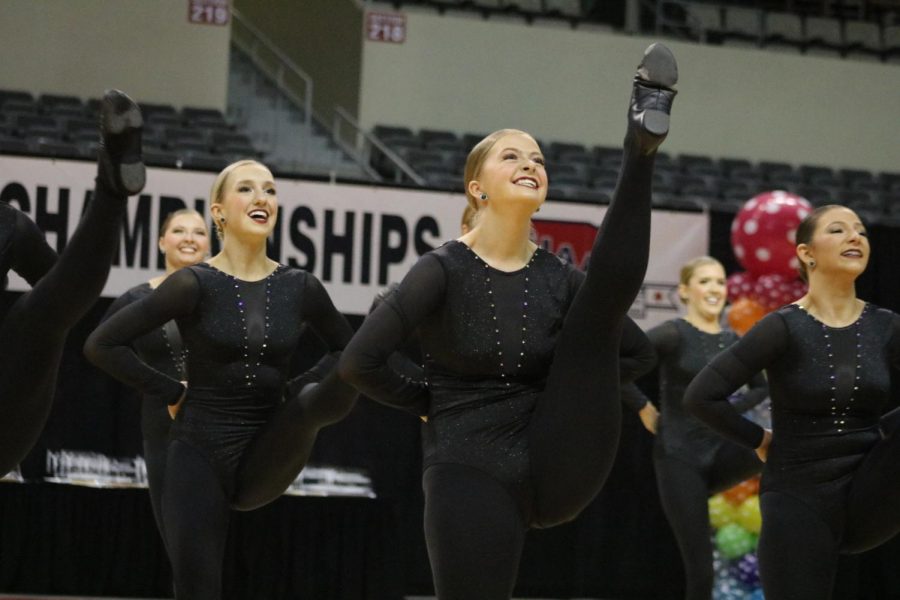 The Emeralds and the competition cheerleading squad competed at state on Friday, Feb. 21 in Grand Island. 