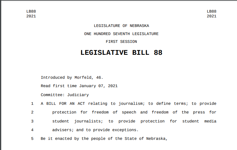Nebraska Bill to Protect Student Journalists Introduced