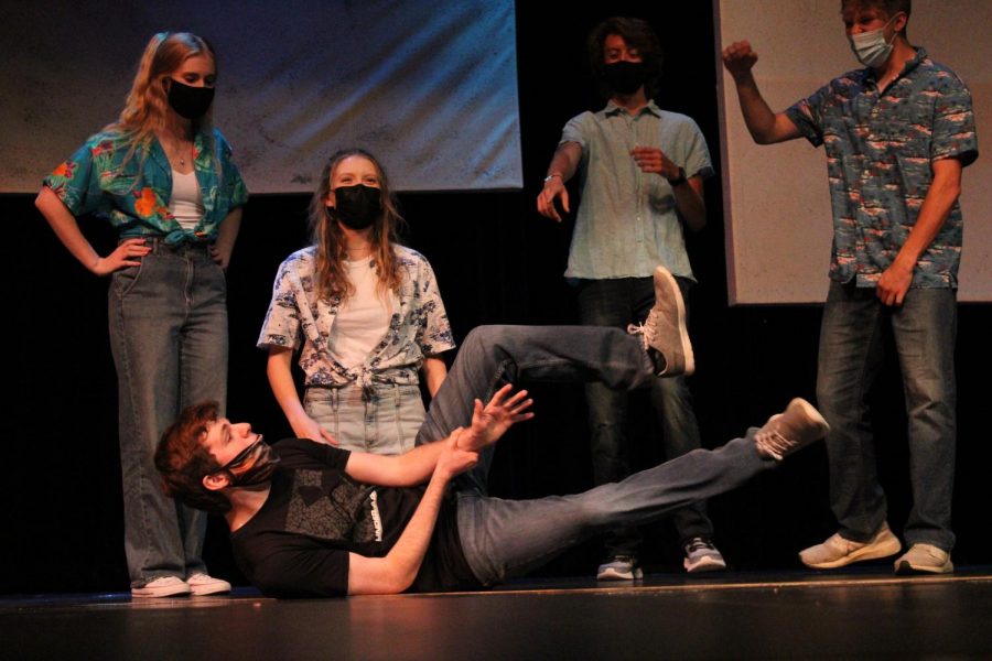 The+Improv+team+performs+in+the+LSW+Theatre+Cabaret.+Audience+members+shouted+suggestions+for+skit+ideas.