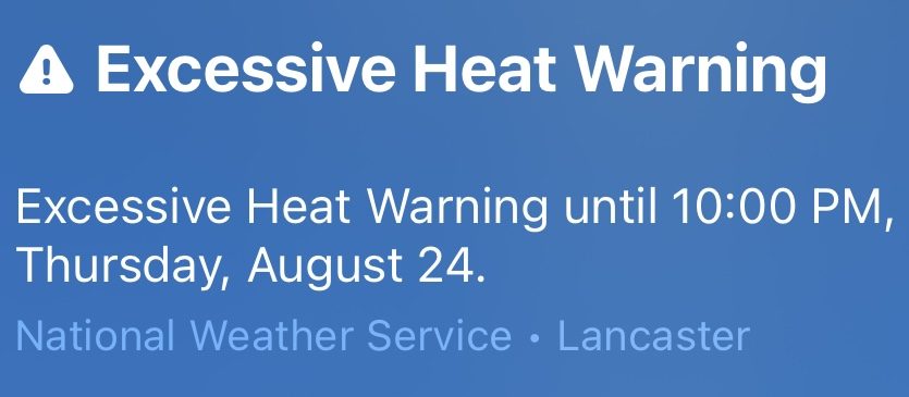 A heat advisory was issue for Lincoln, NE last Friday, Aug. 18. It will remain in affect until 10 p.m. on Thursday, Aug. 24. 