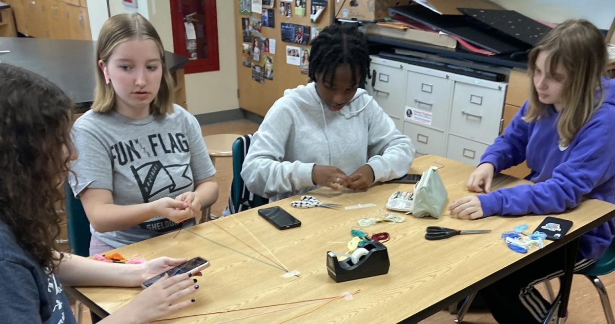 Hive Helpers make bracelets for the Craft Fair. On Thursday, Oct. 4, Hive Helpers, the environmental club at Southwest, will be making lip balm in A105 after school from 3:15-4 p.m.