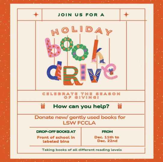 The FCCLA flyer for the book drive hung around the school and posted on social media. The book drive started on Monday, Dec. 11, and will end on Friday, Dec. 22.
