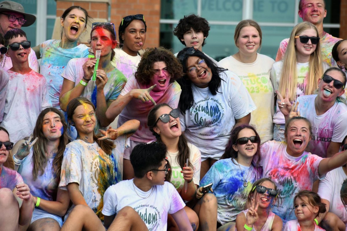 LSW Student Council posing after participating in the Color Run.