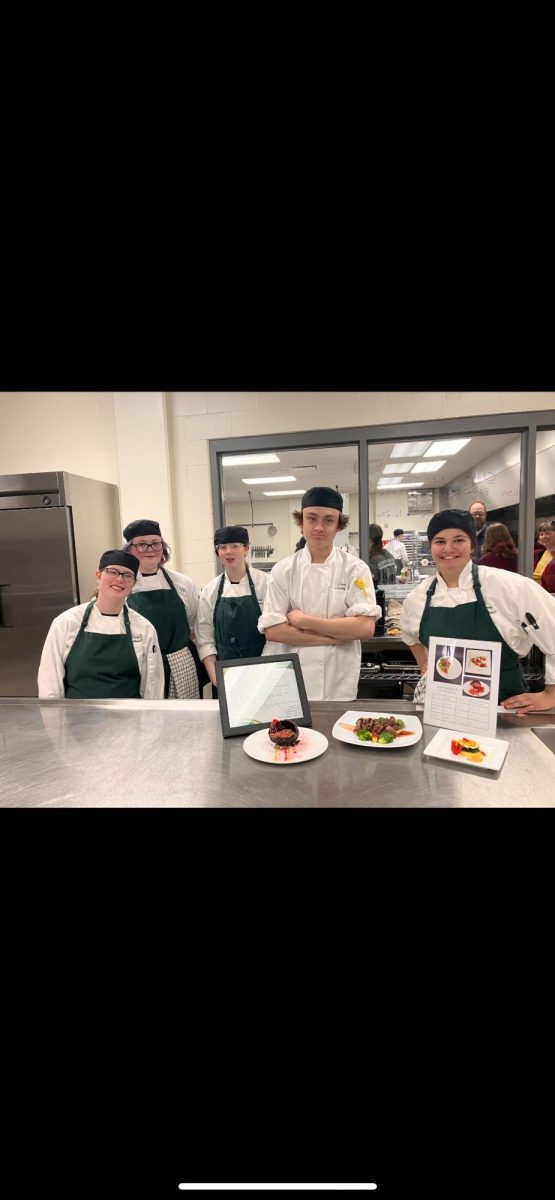 The culinary Pro-Start team present their dish to the judges. On Thursday, Feb. 8, the LSW competitive culinary Pro-Start team qualified for State after placing third in the Regional Pro-Start event.
