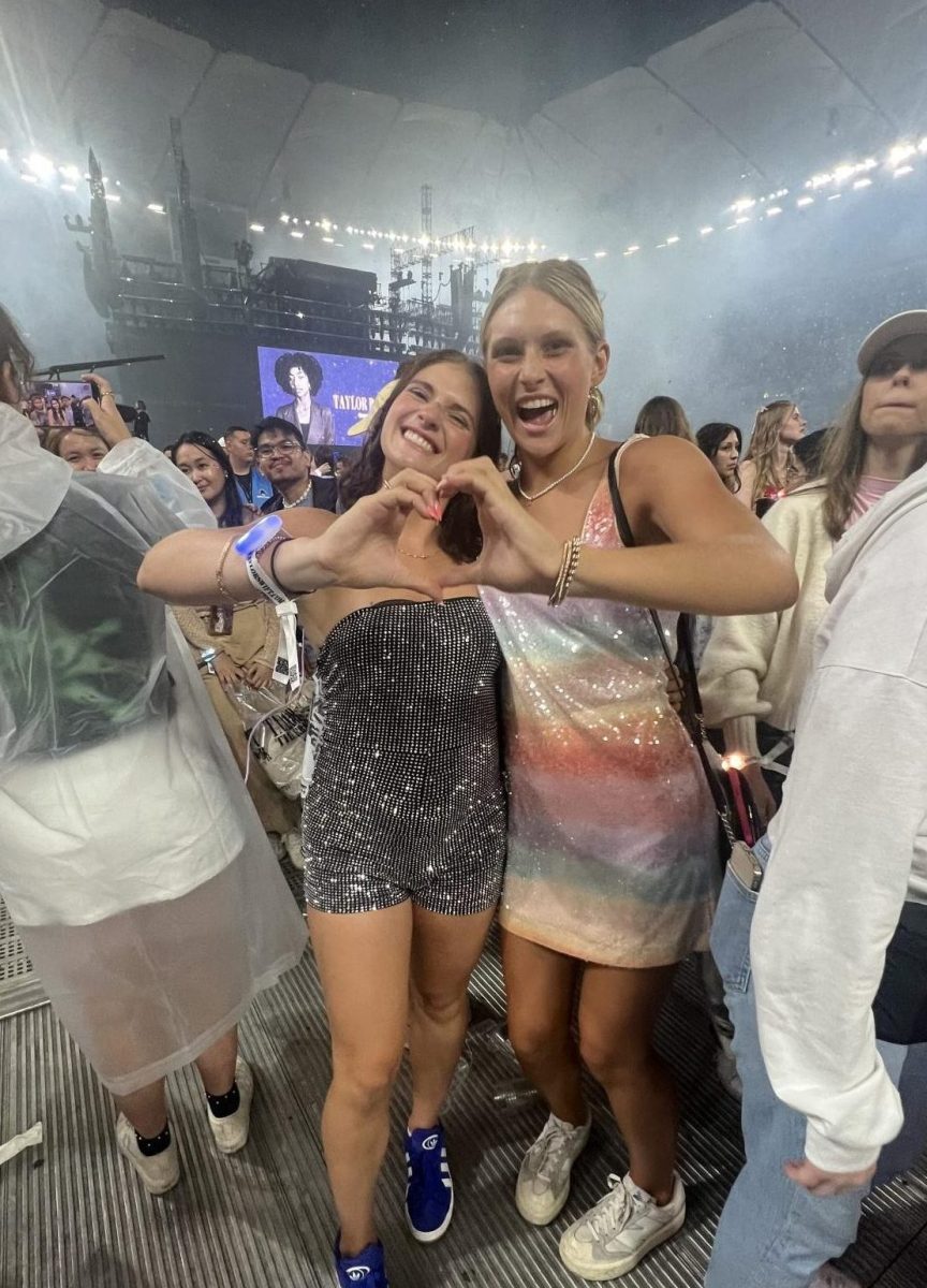 Clara Fundus and her sister at the Eras Tour Concert. They went to Hamburg, Germany to watch Taylor Swift. 
