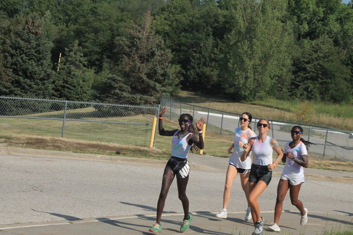 Students participating in the color run