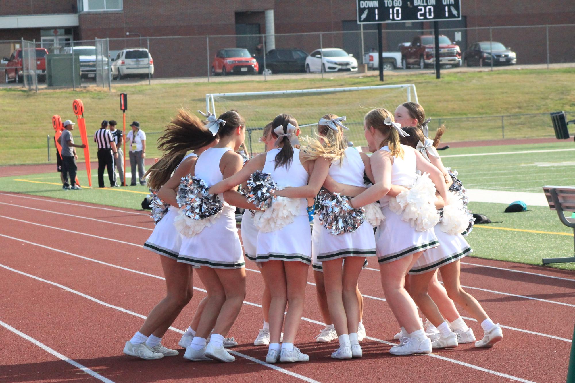 The freshman cheerleaders