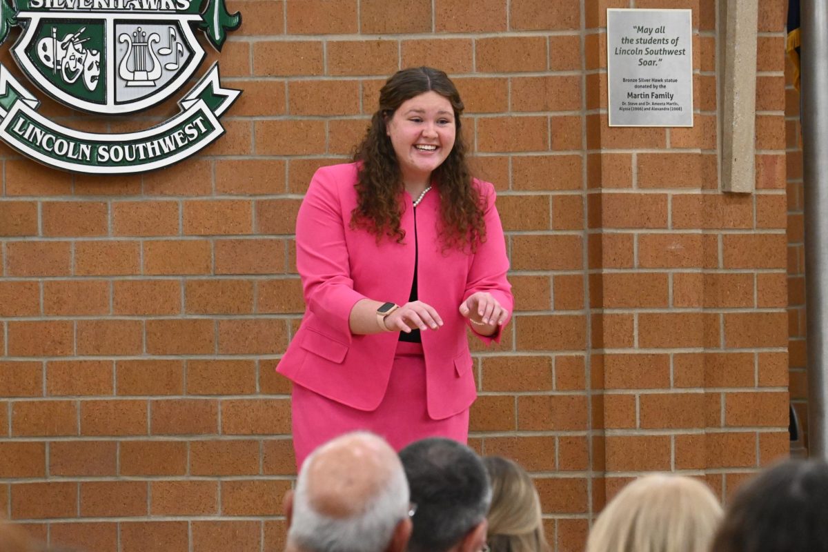 Brooklyn Bruggeman giving her Dramatic Interpretation speech at the Speech's Winter Gala. This was an event hosted by speech to raise money for the program and showcase the talent in speech.