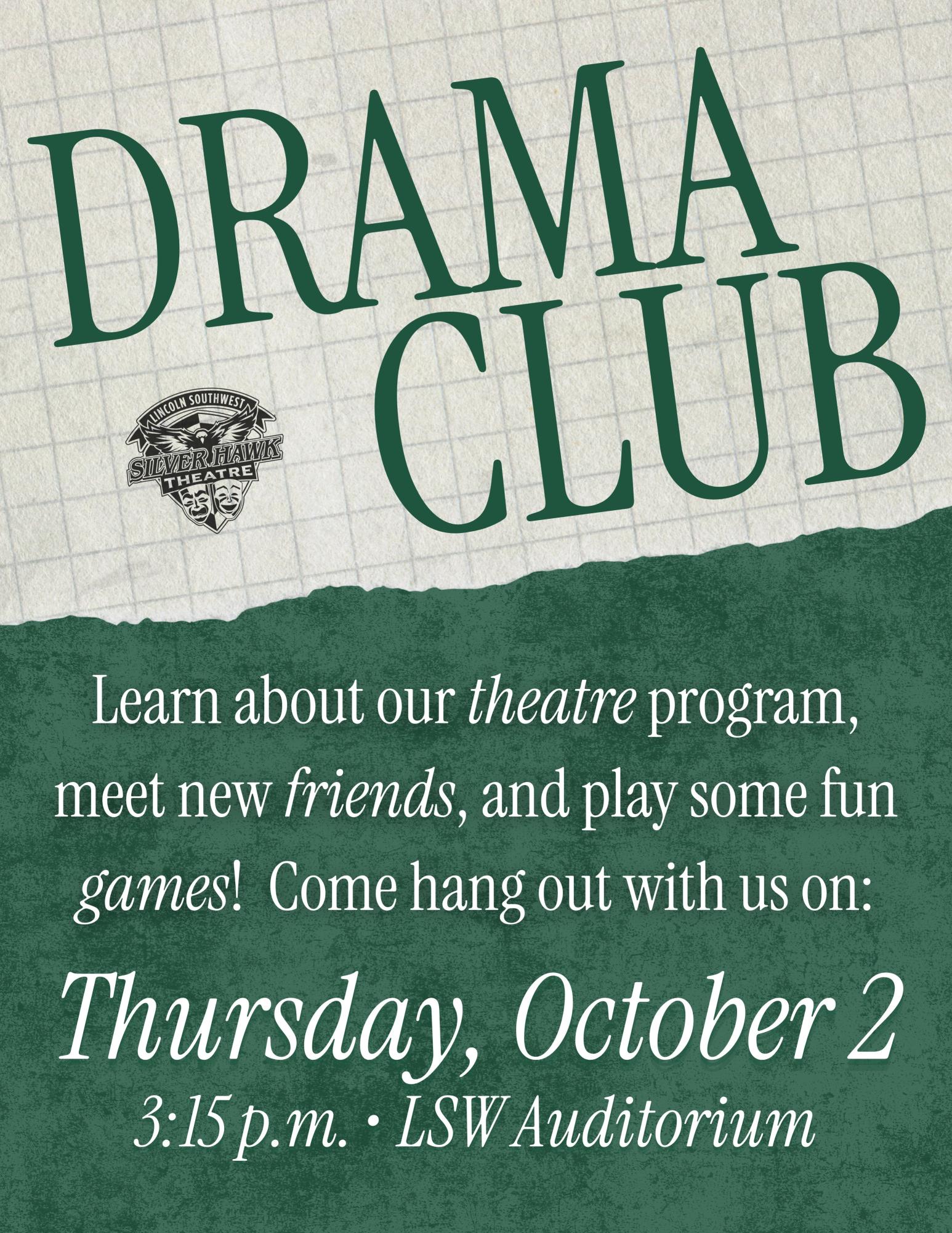 Drama Club Oct 2 Ad