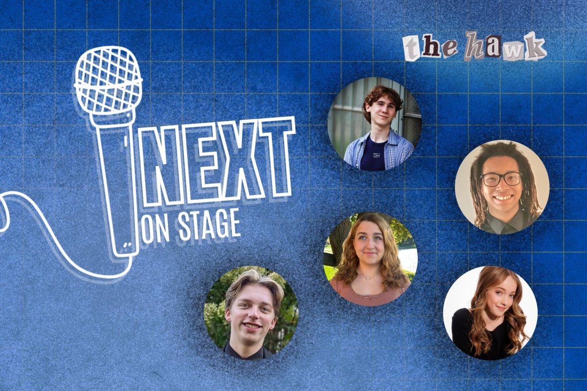 Freshman Edie Ulrich, sophomore Garytt Brown, junior Estes Stratman and seniors Kyrus Jensen and Josiah Kirchner are competing in BroadwayWorld's Next on Stage competition. Photos courtesy of BroadwayWorld.com.
